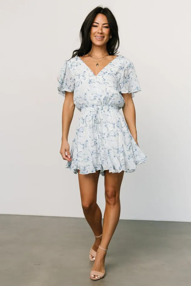 Women Candy Romper Off White Blue Baltic Born Jumpsuits and Rompers