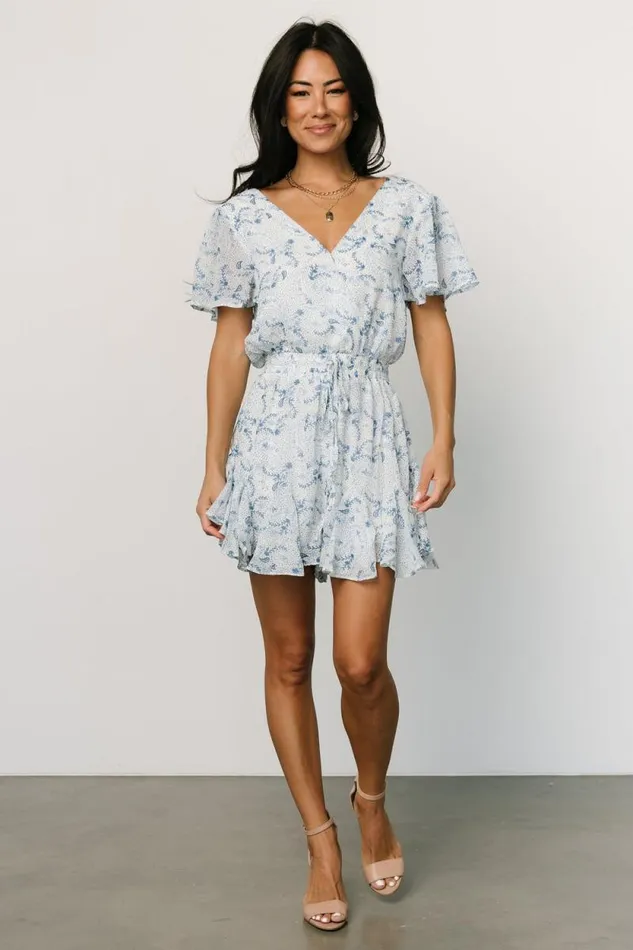 Women Candy Romper Off White Blue Baltic Born Jumpsuits and Rompers