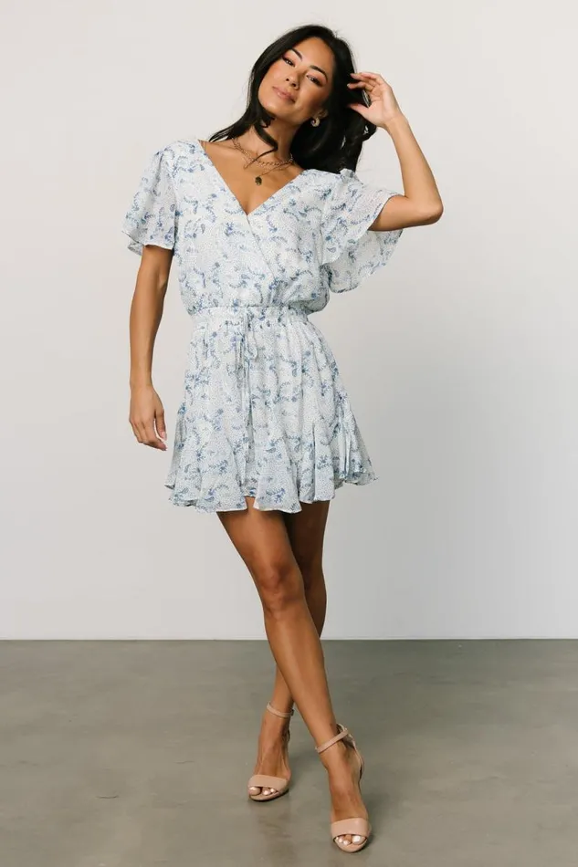 Women Candy Romper Off White Blue Baltic Born Jumpsuits and Rompers