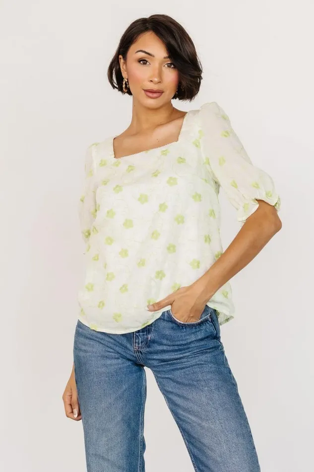 Women Casper Square Neck Top Key Lime Baltic Born Blouses and Shirts