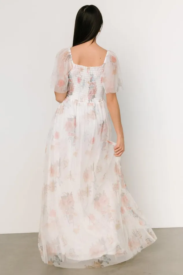 Women Cassandra Tulle Maxi Dress White Multi Baltic Born Bump Friendly Women Cassandra Tulle Maxi Dress White Multi Baltic Born Bump Friendly