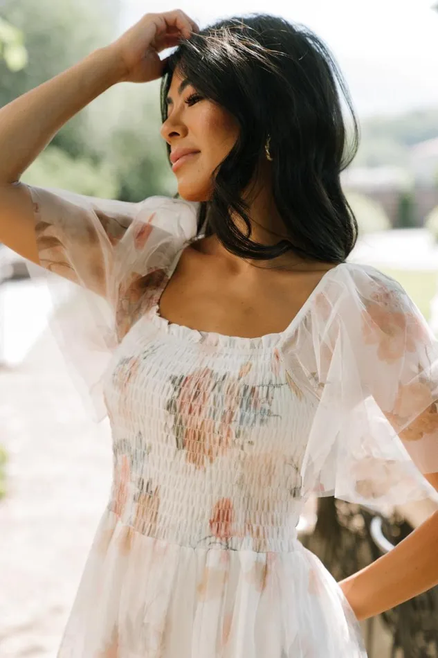 Women Cassandra Tulle Maxi Dress White Multi Baltic Born Bump Friendly Women Cassandra Tulle Maxi Dress White Multi Baltic Born Bump Friendly