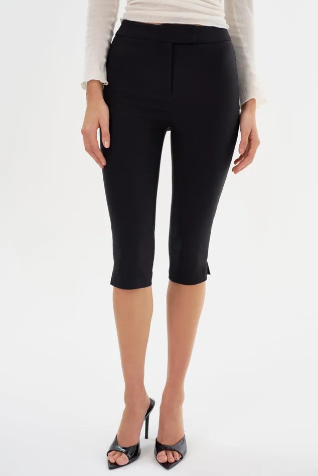Women CELINE Stretch Twill Capri Black LAMARQUE Pants and Shorts