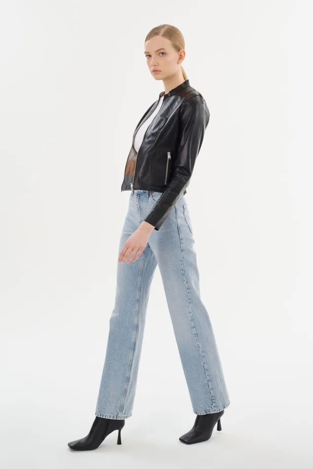 Women CHAPIN Reversible Leather Bomber Blacksilver LAMARQUE Leather Jackets Women CHAPIN Reversible Leather Bomber Blacksilver LAMARQUE Leather Jackets