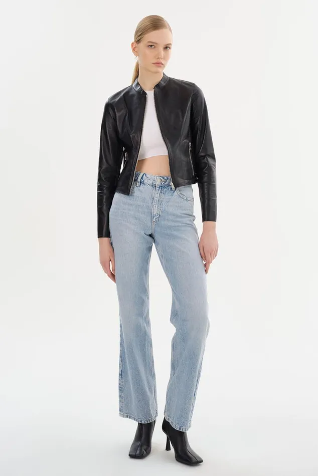 Women CHAPIN Reversible Leather Bomber Blacksilver LAMARQUE Leather Jackets Women CHAPIN Reversible Leather Bomber Blacksilver LAMARQUE Leather Jackets