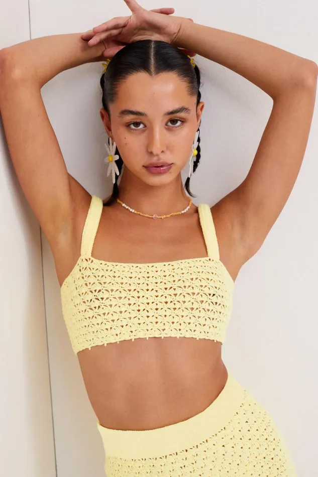 Women Charlotte Bralette Top Yellow For Love and Lemons Tops