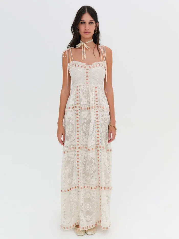 Women Charlotte Maxi Dress Beige For Love and Lemons Dresses