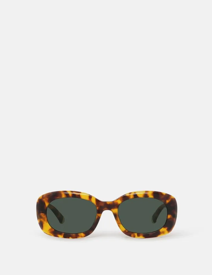 Women Chunky Oval Sunglasses Glossy Havana Stella McCartney Sunglasses