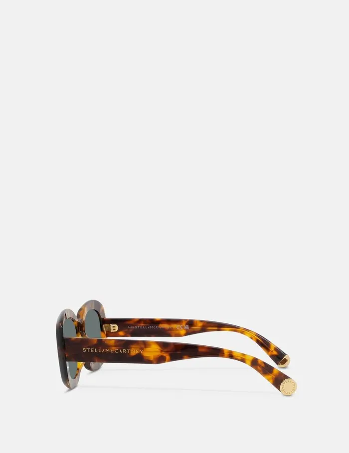 Women Chunky Oval Sunglasses Glossy Havana Stella McCartney Sunglasses