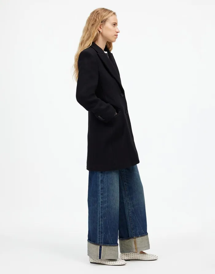 Women Coats Jackets Madewell Blazer Coat In Insuluxe Fabric True Black