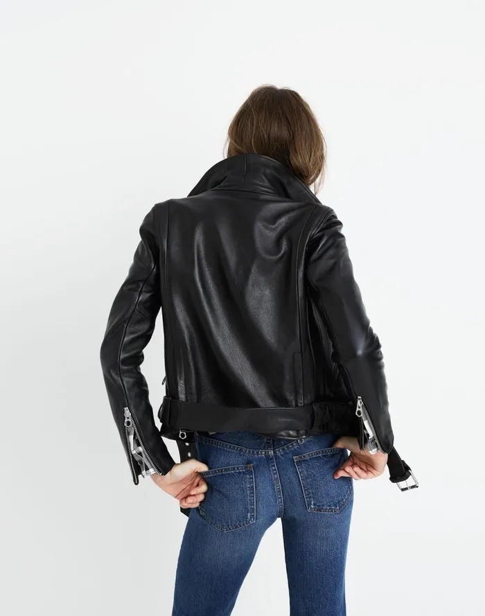 Women Coats Jackets Madewell The Ultimate Leather Motorcycle Jacket True Black