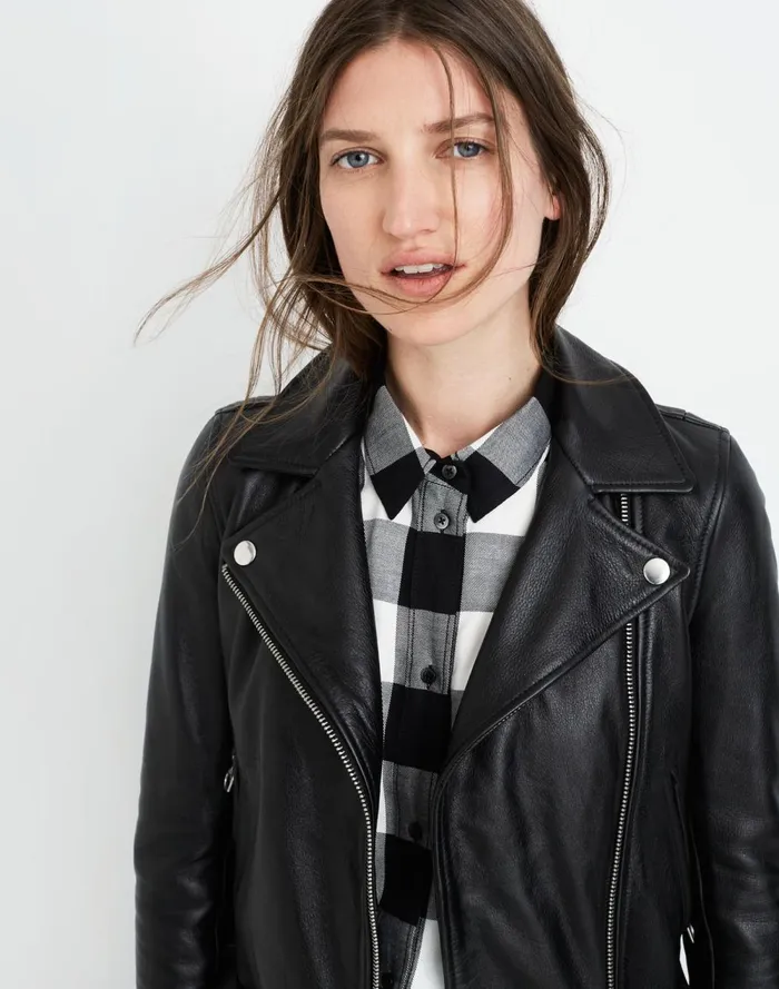 Women Coats Jackets Madewell The Ultimate Leather Motorcycle Jacket True Black
