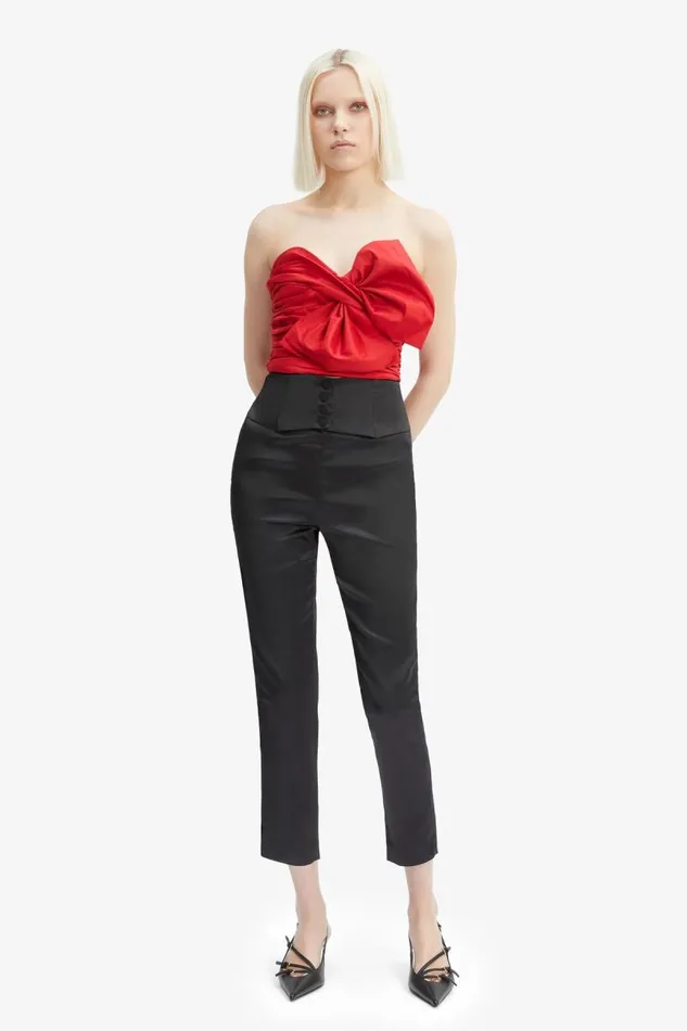 Women Corsets Bardot Lexana Bow Bustier In Fire Red Fire Red