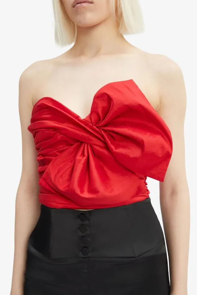 Women Corsets Bardot Lexana Bow Bustier In Fire Red Fire Red