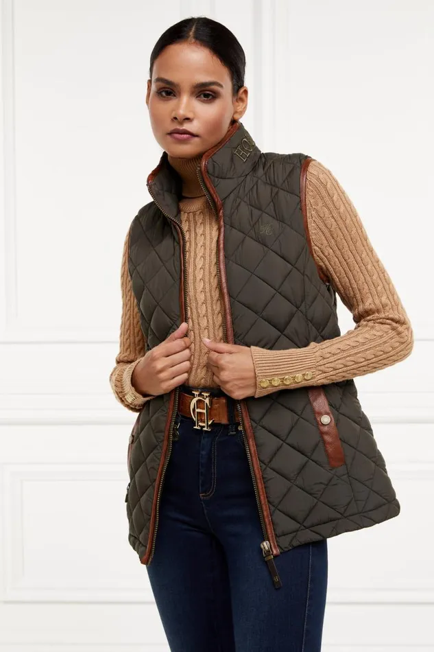 Women Country Quilted Gilet Heritage Khaki Holland Cooper Gilets
