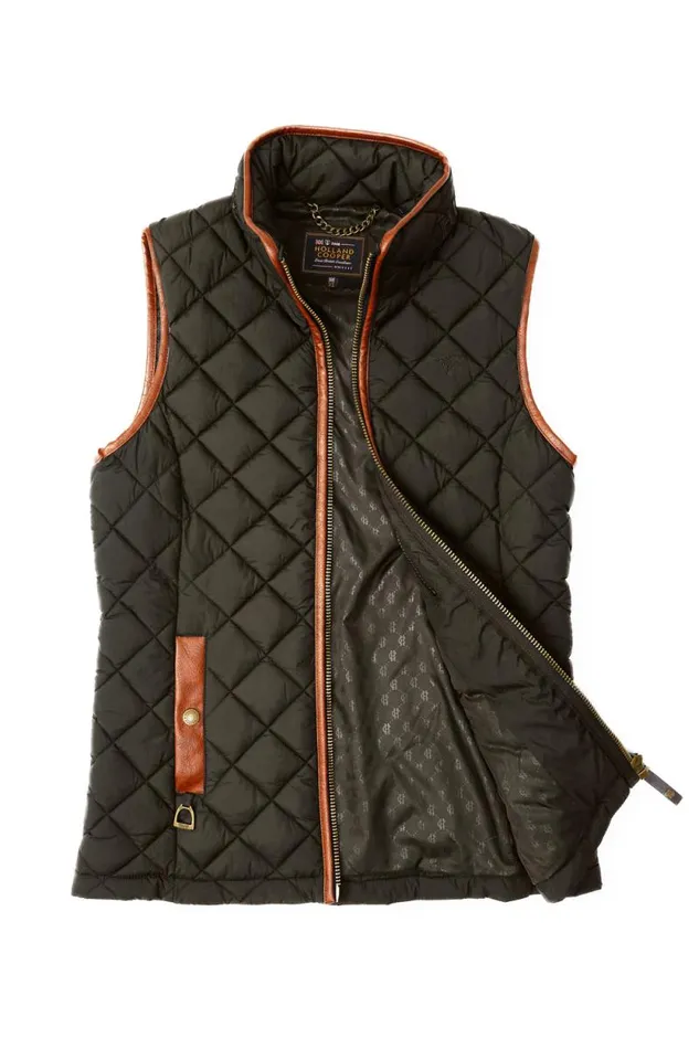 Women Country Quilted Gilet Heritage Khaki Holland Cooper Gilets Women Country Quilted Gilet Heritage Khaki Holland Cooper Gilets