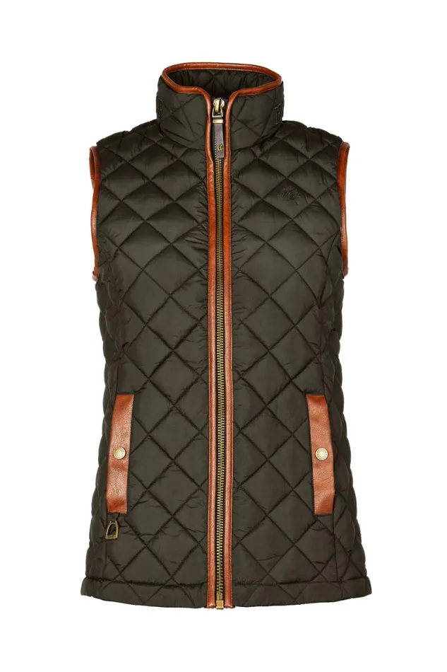 Women Country Quilted Gilet Heritage Khaki Holland Cooper Gilets Women Country Quilted Gilet Heritage Khaki Holland Cooper Gilets