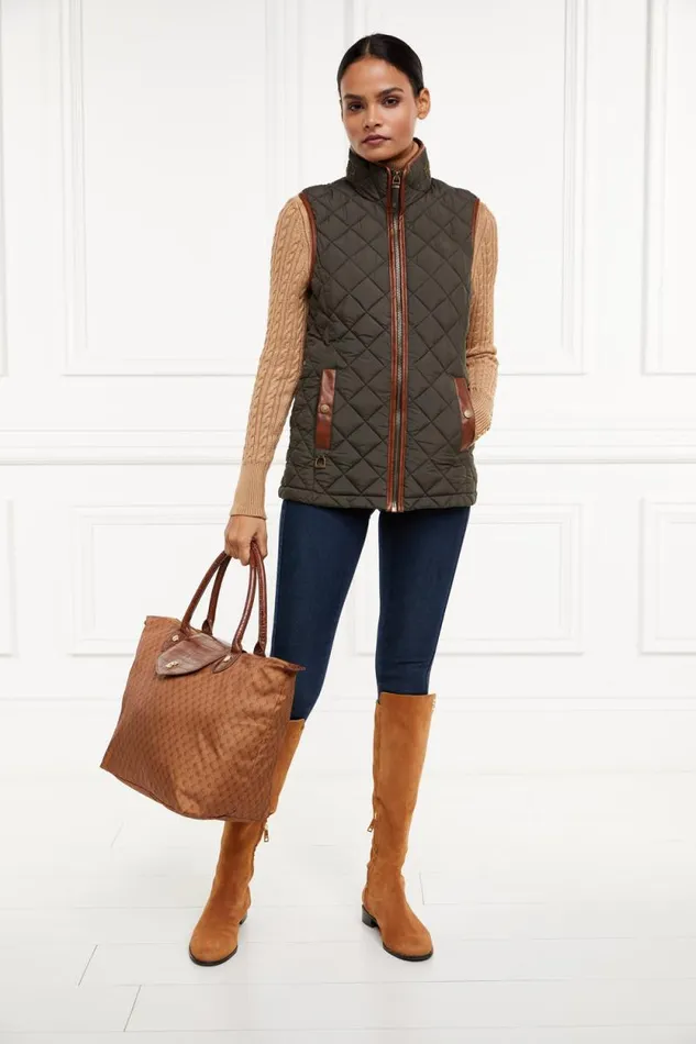 Women Country Quilted Gilet Heritage Khaki Holland Cooper Gilets Women Country Quilted Gilet Heritage Khaki Holland Cooper Gilets