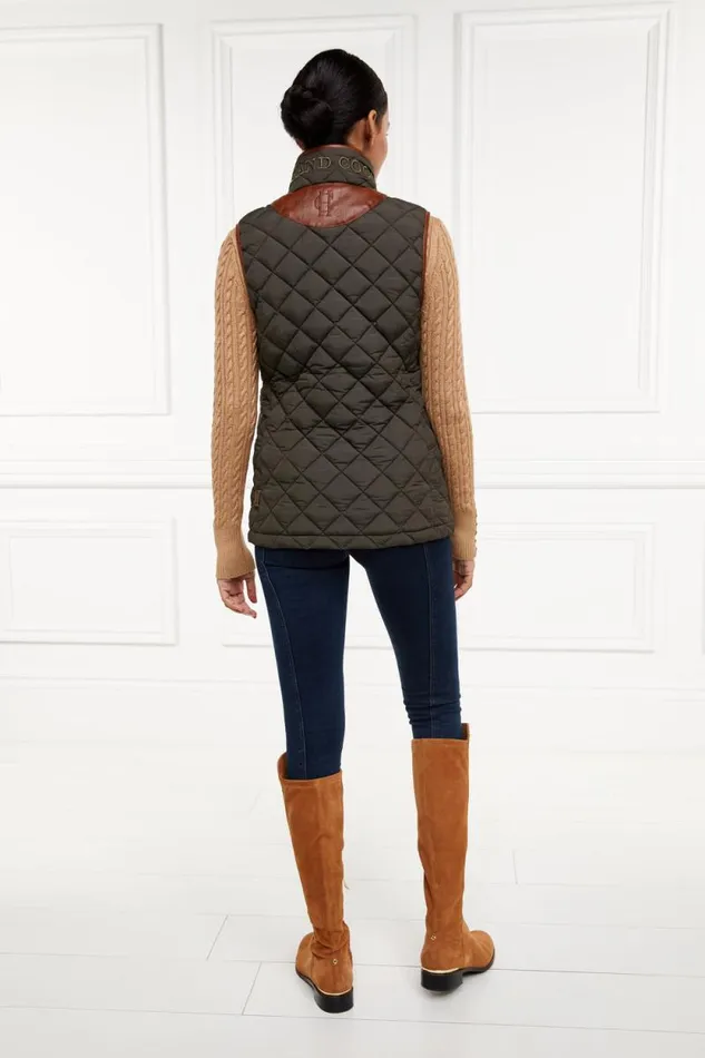 Women Country Quilted Gilet Heritage Khaki Holland Cooper Gilets Women Country Quilted Gilet Heritage Khaki Holland Cooper Gilets