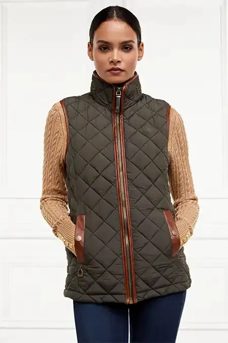 Women Country Quilted Gilet Heritage Khaki Holland Cooper Gilets Women Country Quilted Gilet Heritage Khaki Holland Cooper Gilets
