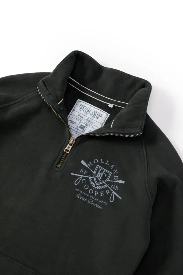 Women Crest Zip Henley Racing Green Holland Cooper Henley