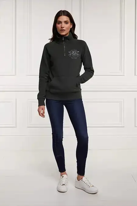 Women Crest Zip Henley Racing Green Holland Cooper Henley