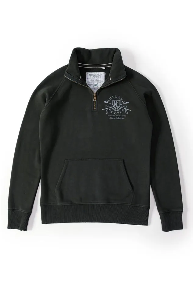 Women Crest Zip Henley Racing Green Holland Cooper Henley