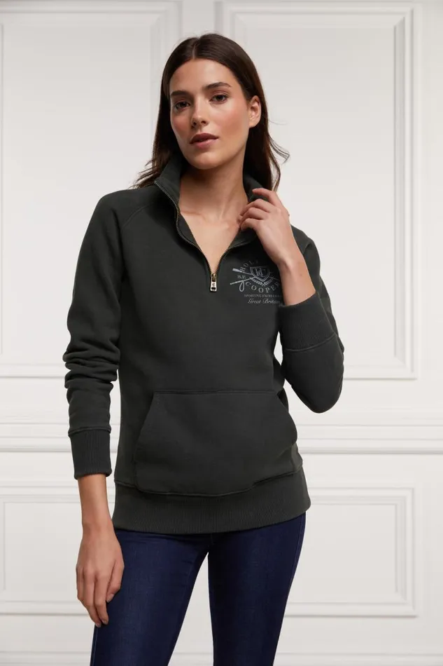 Women Crest Zip Henley Racing Green Holland Cooper Henley