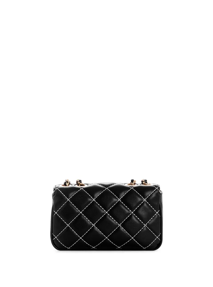 Women Crossbody GUESS Black Cessily Micro Mini Crossbody Bag