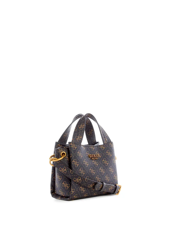 Women Crossbody GUESS Brown Logo Zed Mini Girlfriend Crossbody Bag Women Crossbody GUESS Brown Logo Zed Mini Girlfriend Crossbody Bag