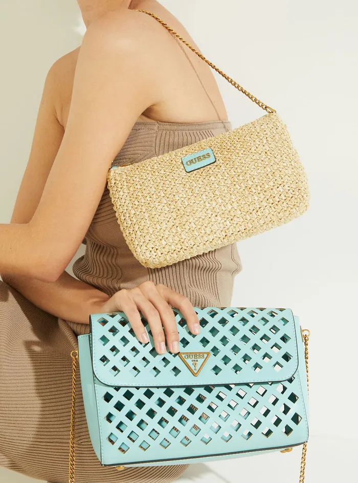 Women Crossbody GUESS Turquoise Aqua Crossbody Bag