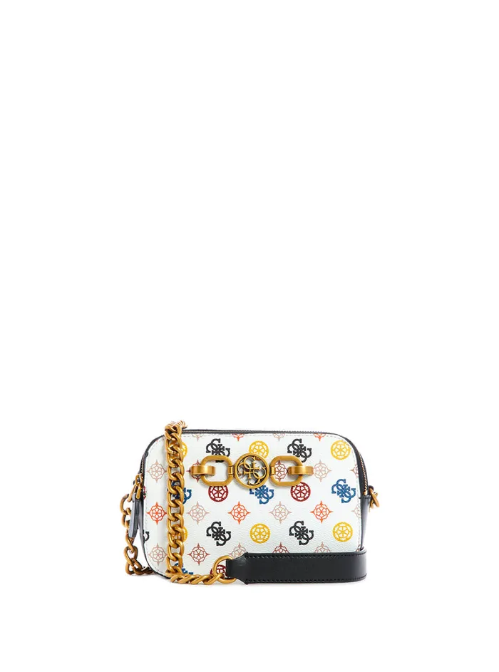Women Crossbody GUESS White Multi Noelle Crossbody Camera Bag