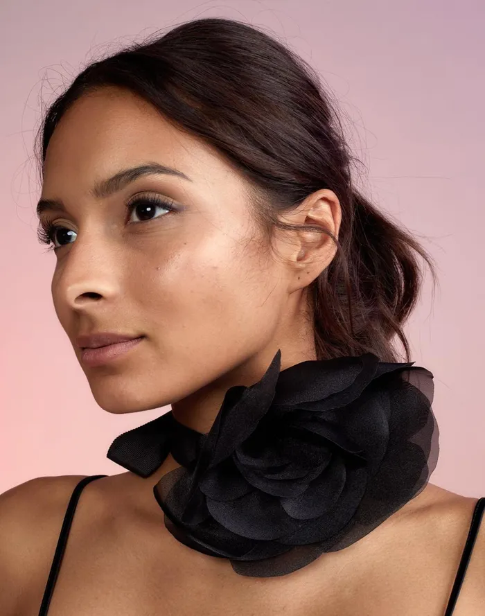 Women Cynthia Rowley Accessories Organza Flower Ties Black
