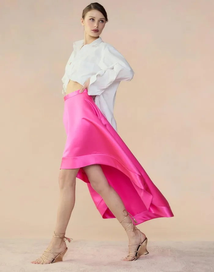Women Cynthia Rowley Bottoms Livia Satin Skirt Htpnk