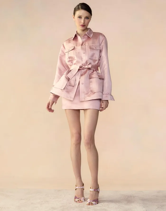 Women Cynthia Rowley Dresses Gigi Satin Dress Mauve Women Cynthia Rowley Dresses Gigi Satin Dress Mauve