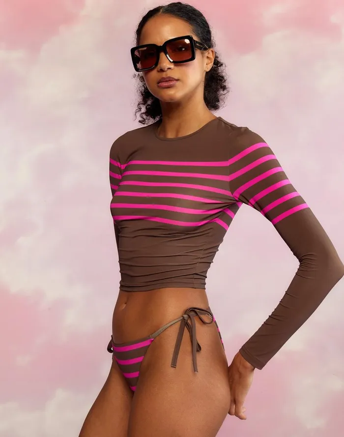 Women Cynthia Rowley Swim Becca String Bikini Bottom Brwpnk Women Cynthia Rowley Swim Becca String Bikini Bottom Brwpnk