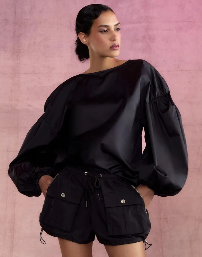 Women Cynthia Rowley Tops Geneva Cotton Blouse Black