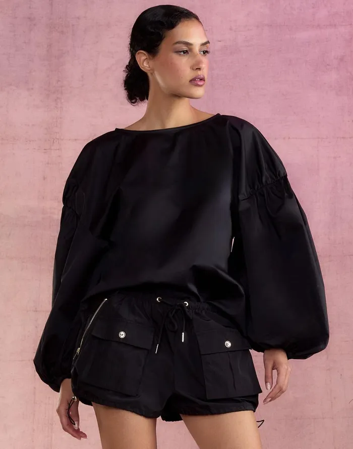 Women Cynthia Rowley Tops Geneva Cotton Blouse Black Women Cynthia Rowley Tops Geneva Cotton Blouse Black