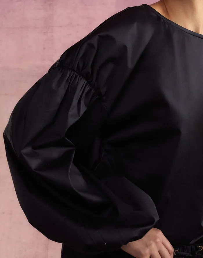 Women Cynthia Rowley Tops Geneva Cotton Blouse Black Women Cynthia Rowley Tops Geneva Cotton Blouse Black