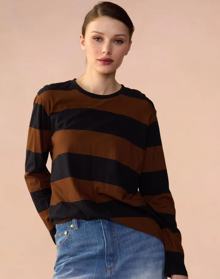 Women Cynthia Rowley Tops Long Sleeve Everyday Tee Blkbr
