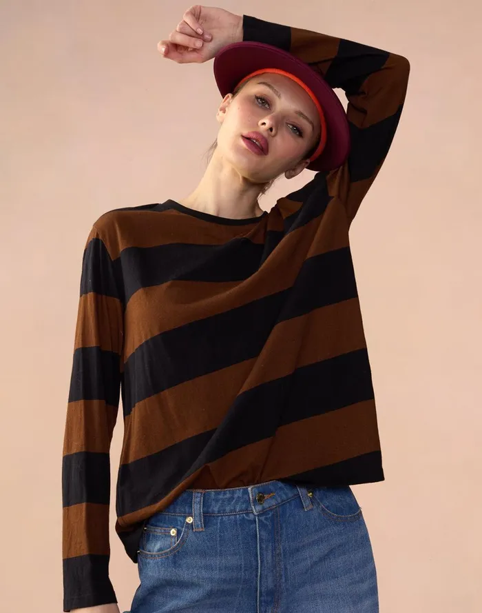 Women Cynthia Rowley Tops Long Sleeve Everyday Tee Blkbr