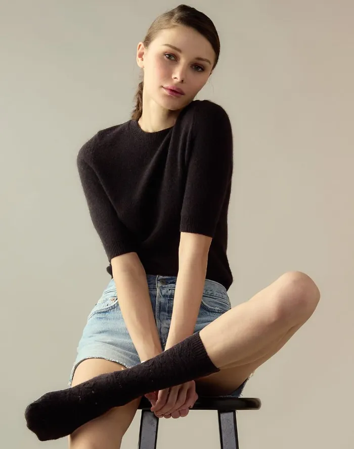 Women Cynthia Rowley Tops Sydney Sweater Black Women Cynthia Rowley Tops Sydney Sweater Black