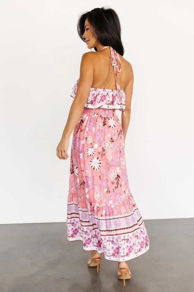 Women Dali Midi Dress Coral Orchid Floral Baltic Born Midi Dresses Women Dali Midi Dress Coral Orchid Floral Baltic Born Midi Dresses