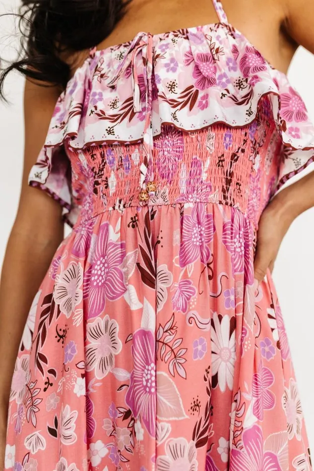 Women Dali Midi Dress Coral Orchid Floral Baltic Born Midi Dresses Women Dali Midi Dress Coral Orchid Floral Baltic Born Midi Dresses