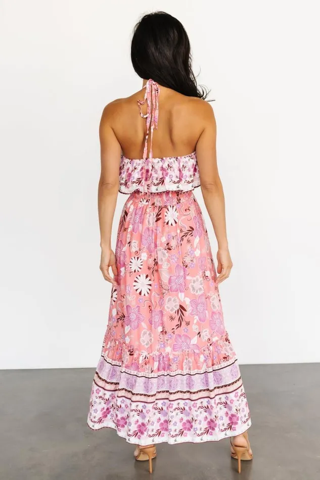Women Dali Midi Dress Coral Orchid Floral Baltic Born Midi Dresses Women Dali Midi Dress Coral Orchid Floral Baltic Born Midi Dresses