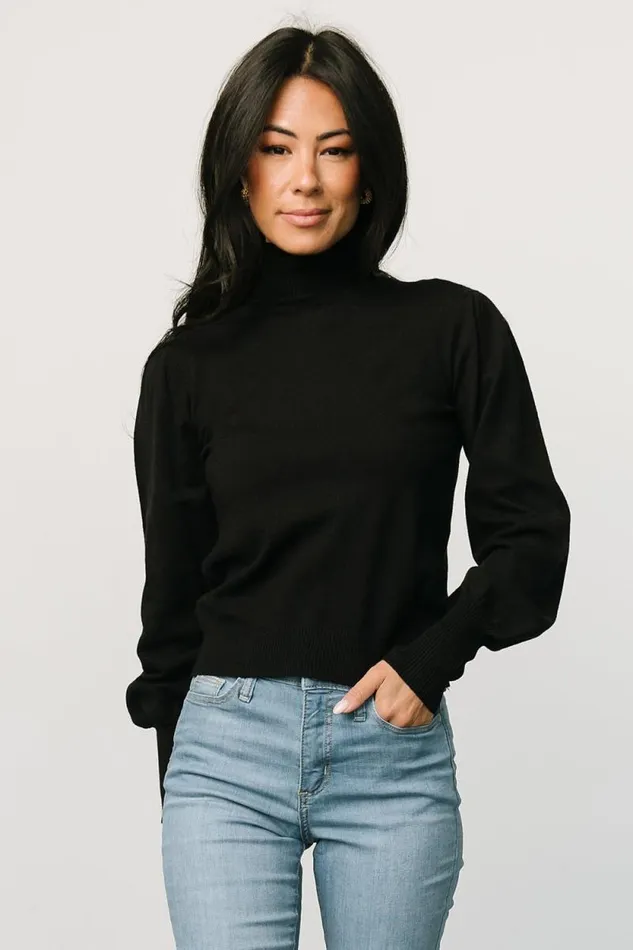 Women Danica Turtleneck Knit Top Black Baltic Born Blouses and Shirts