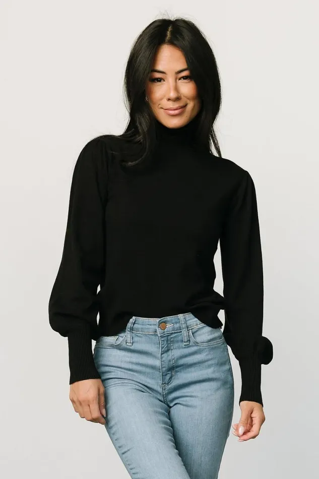 Women Danica Turtleneck Knit Top Black Baltic Born Blouses and Shirts Women Danica Turtleneck Knit Top Black Baltic Born Blouses and Shirts