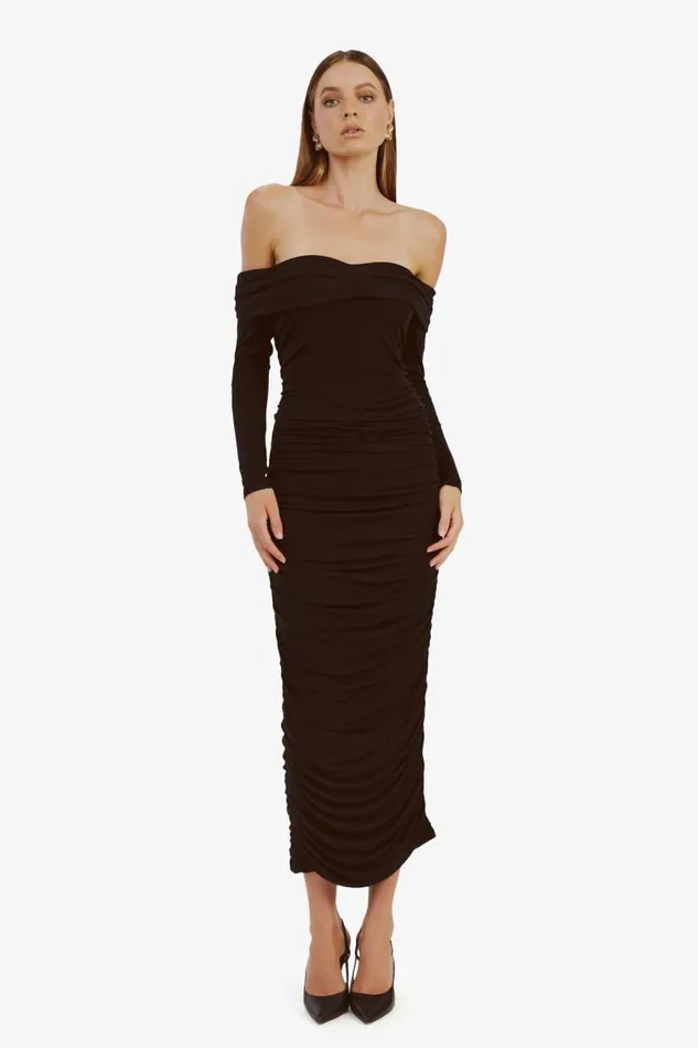 Women Day To Night Dresses Bardot Arkie Knit Maxi Dress In Black Black Women Day To Night Dresses Bardot Arkie Knit Maxi Dress In Black Black