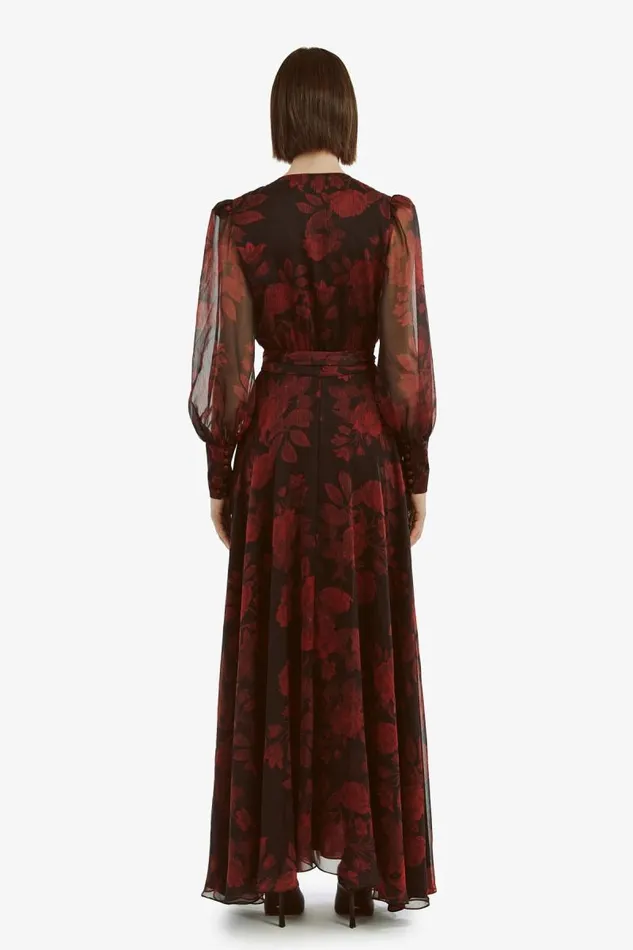 Women Day To Night Dresses Bardot Lucianna Maxi Wrap Dress In Red Floral Red Floral Women Day To Night Dresses Bardot Lucianna Maxi Wrap Dress In Red Floral Red Floral