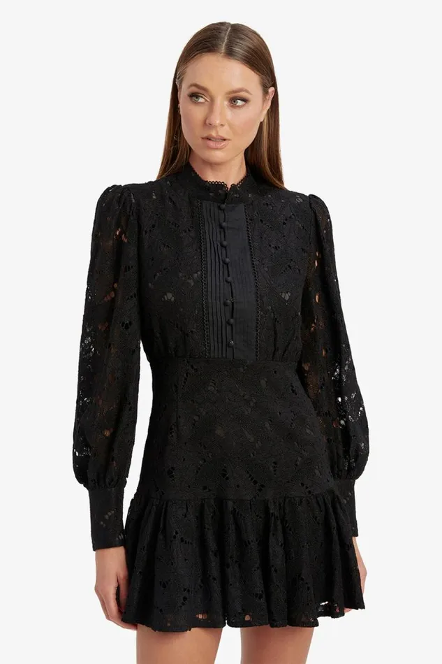 Women Day To Night Dresses Bardot Remy Lace Dress In Black Black